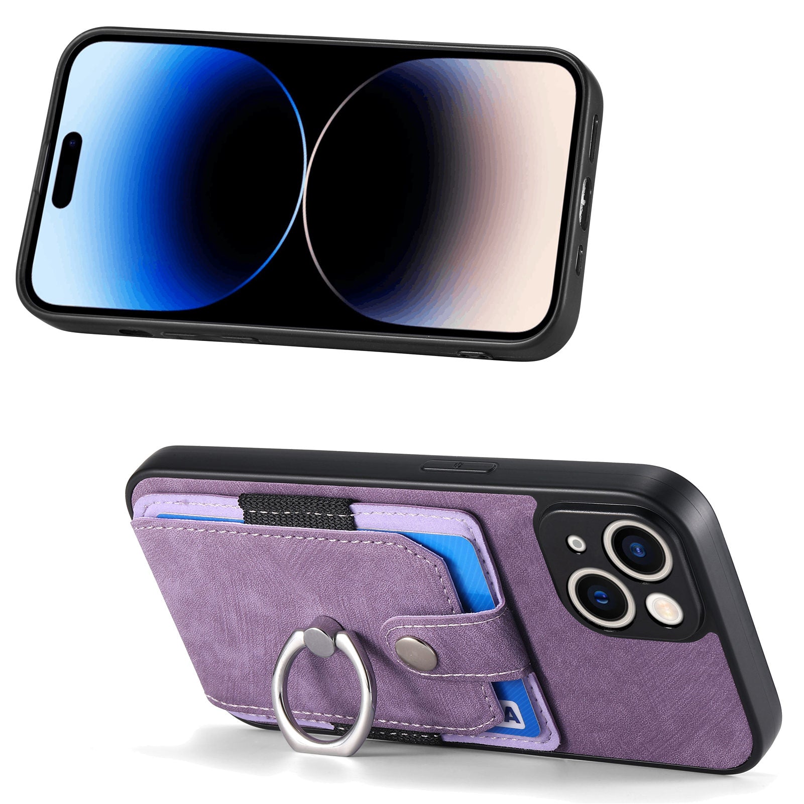 Slim Case for iPhone 14 Kickstand Phone Case Card Holder Shockproof Phone Cover PU Leather TPU PC Shell Slim Case for iPhone 14 Kickstand Phone Case Card Holder Shockproof Phone Cover PU Leather TPU PC Shell